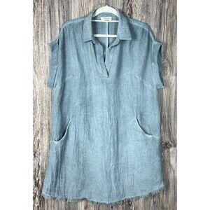 Umgee Mini Dress Size 2XL Blue Boho Chic Casual Coastal Resortwear Lagenlook